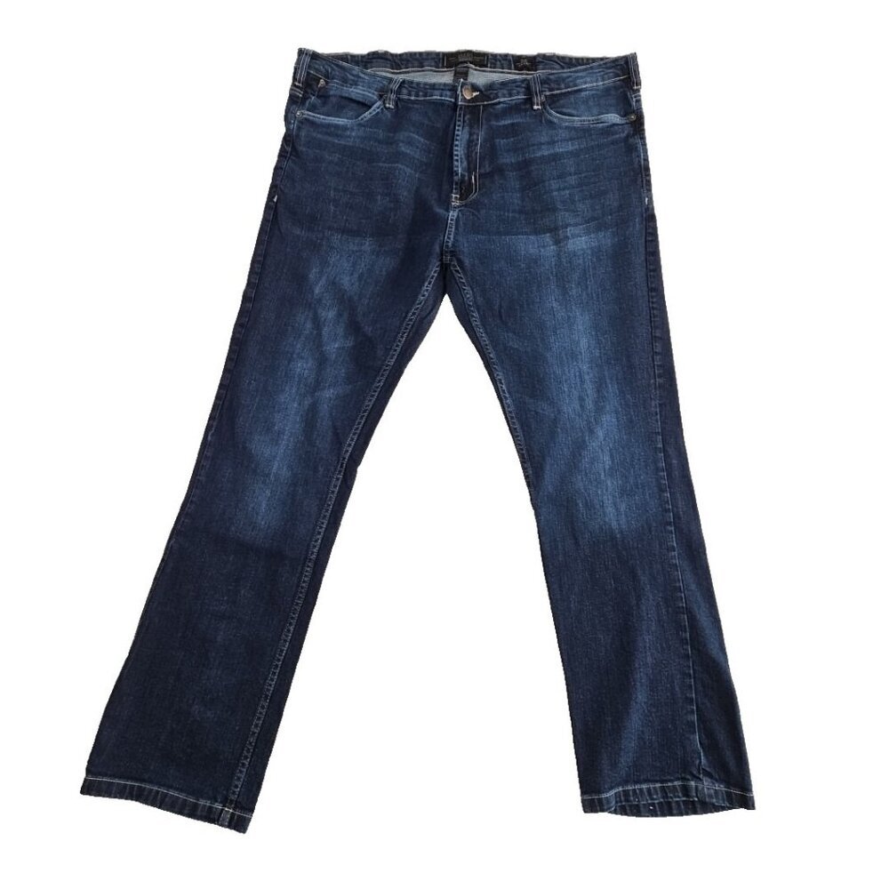 PD&C Jeans Men's 44x32 Dark Wash Stretch Denim Straight Leg Relaxed Fit Classic